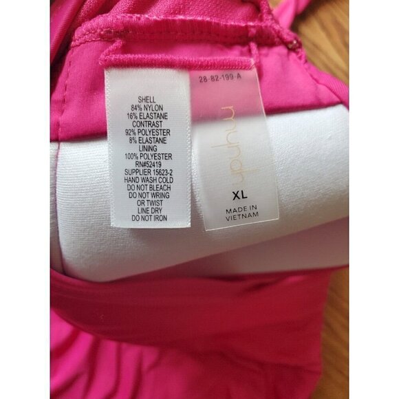 MYNAH One Piece Swimsuit Womens Size XL Pink shimmer Halter 52419 EUC - Picture 9 of 10